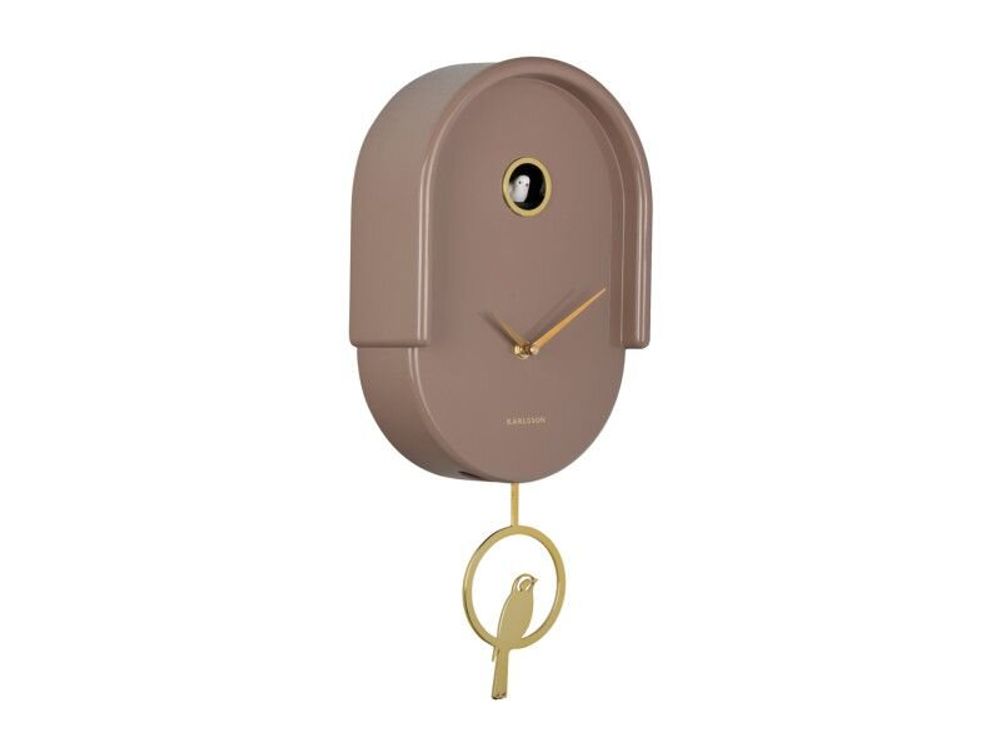 Horloges - Wall clock Tweet burgundy red - PRESENT TIME