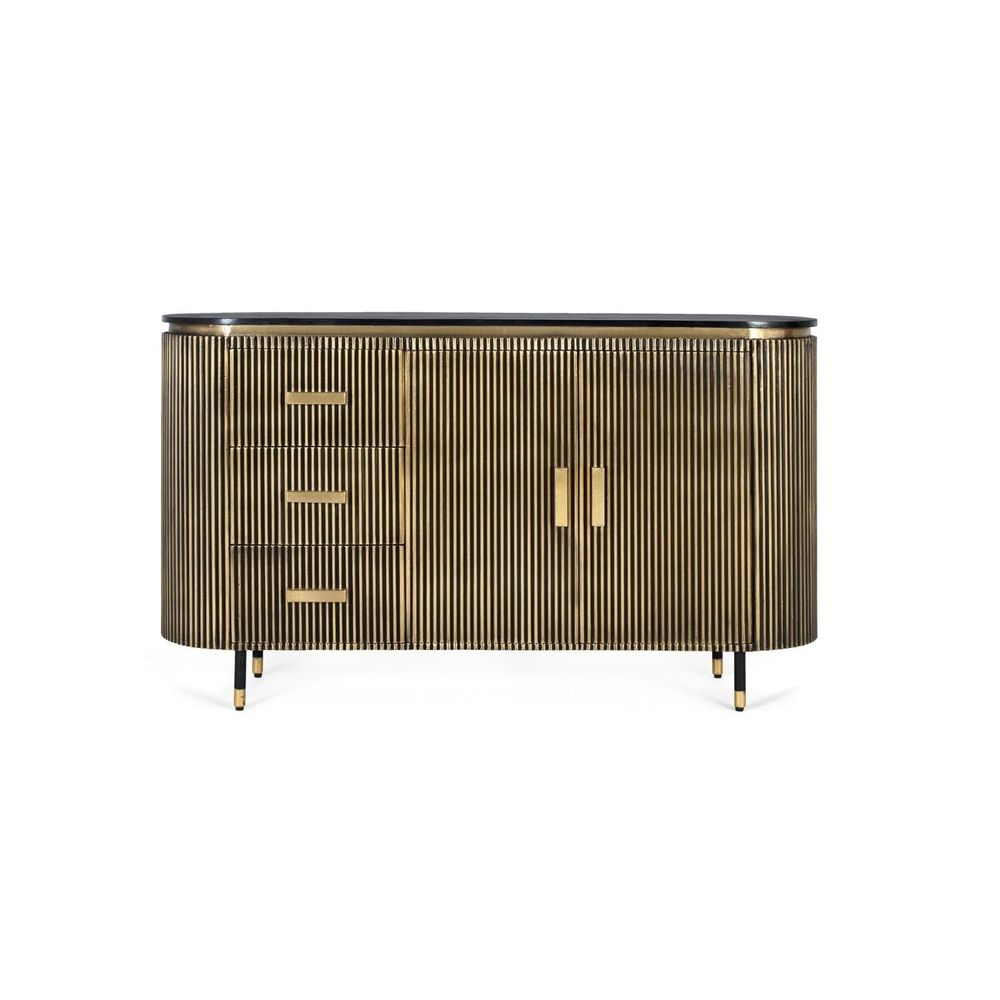 Sideboards - Mango wood and bronze sideboard 150cm - GINER Y COLOMER