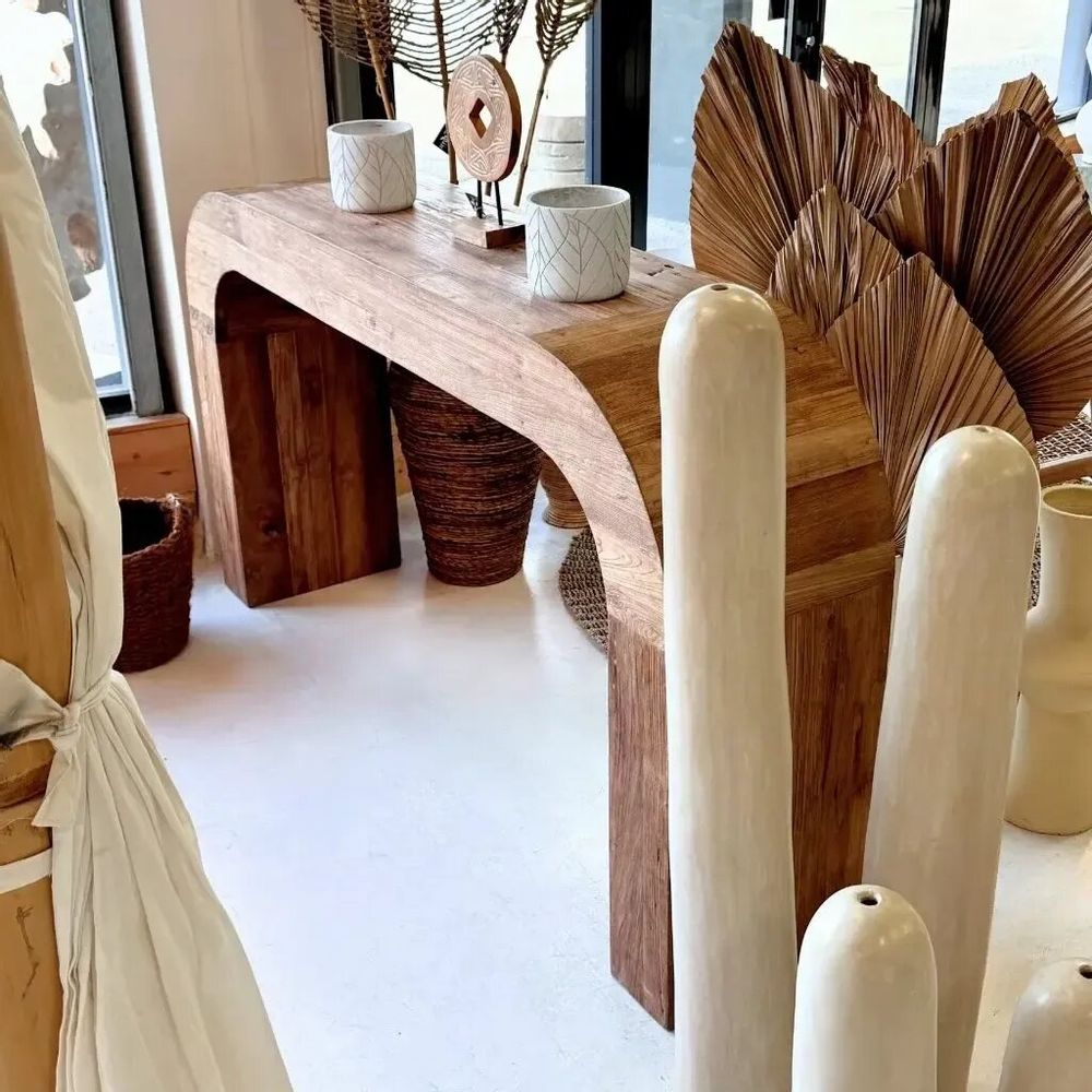 Console table - Recycled teak wood counter - DOM - HYDILE