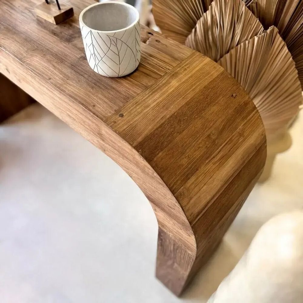 Console table - Recycled teak wood counter - DOM - HYDILE