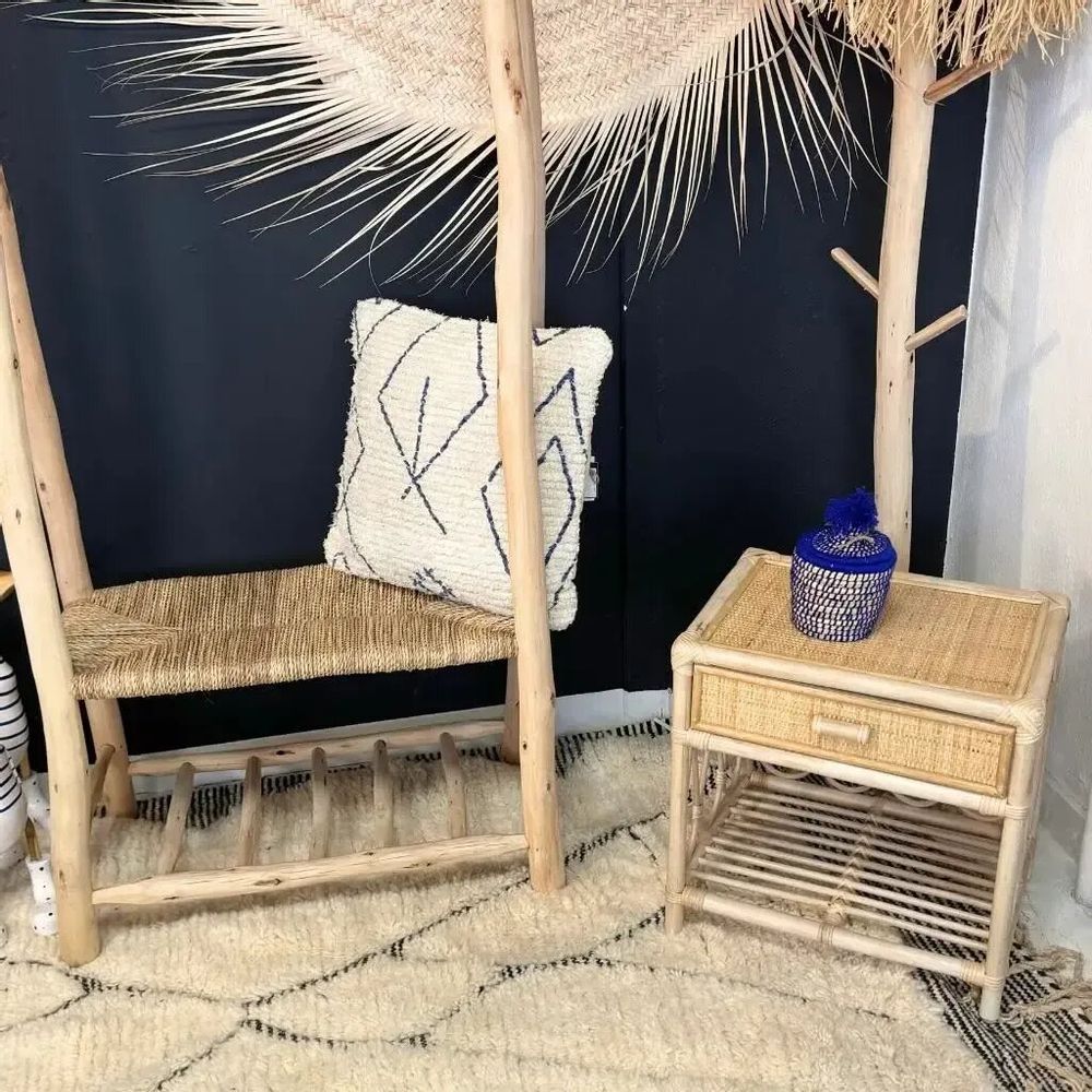 Night tables - Rattan bedside table with drawer - PRISCA - HYDILE