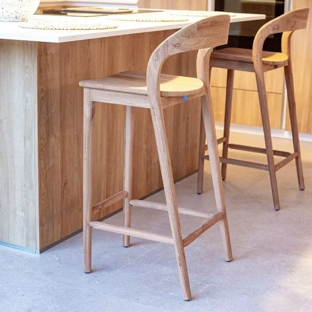 Chaises - Chaise haute de bar en teck - LUCIE - HYDILE