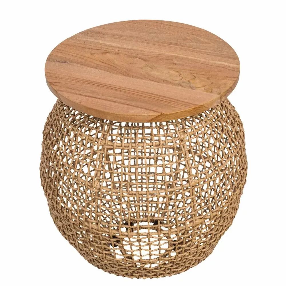 Other tables - Rope table with teak wood top - ANNIE - HYDILE