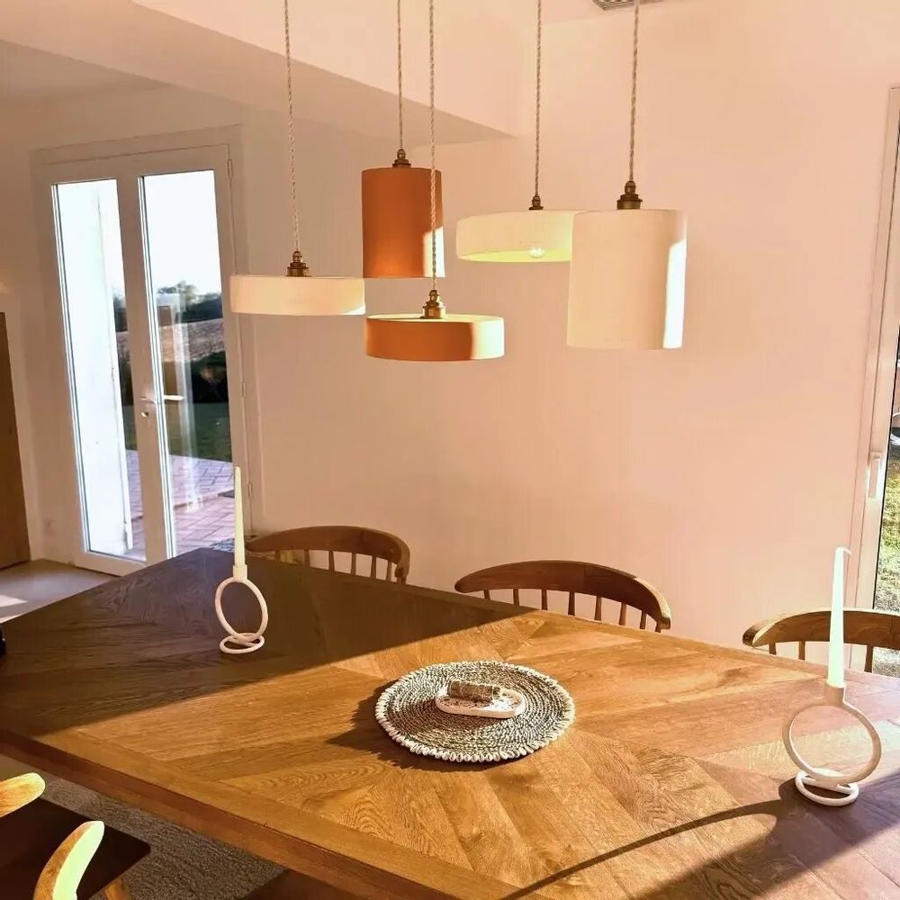 Hanging lights - White terracotta pendant light - COLETTE - HYDILE