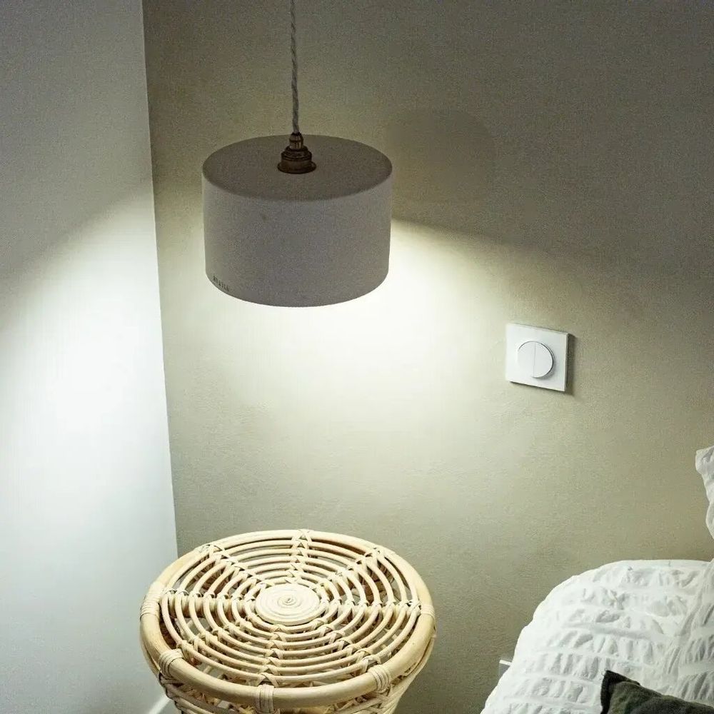 Hanging lights - White terracotta pendant light - ODILE - HYDILE