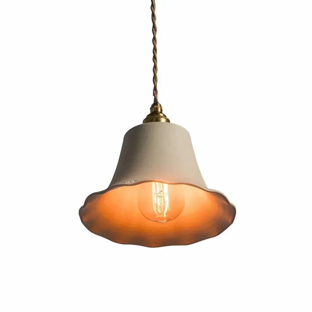 Hanging lights - White terracotta pendant light - ELODIE - HYDILE