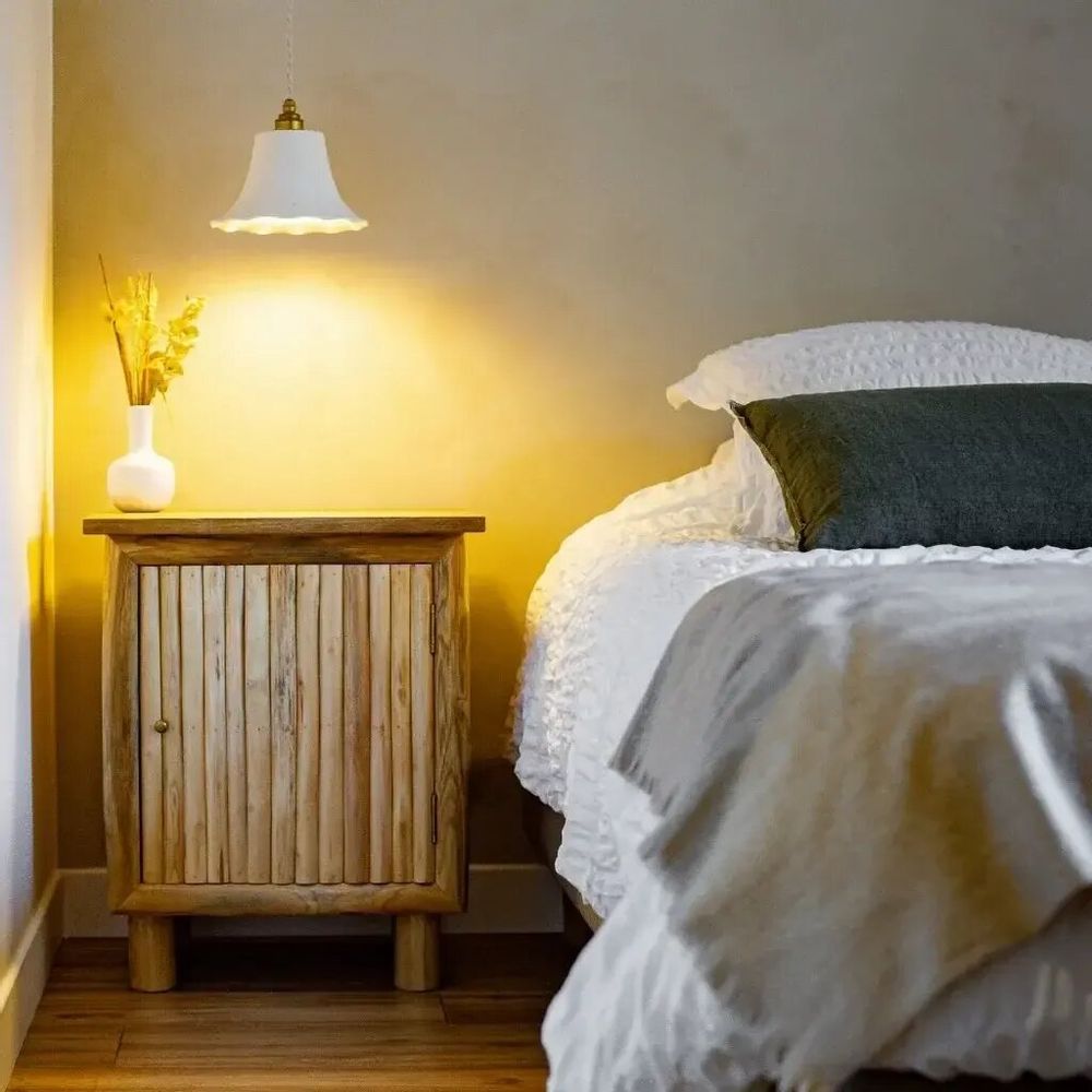 Hanging lights - White terracotta pendant light - ELODIE - HYDILE