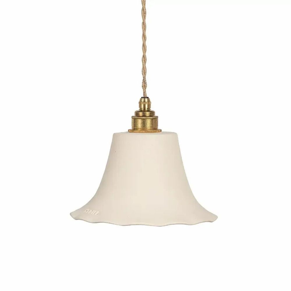 Hanging lights - White terracotta pendant light - ELODIE - HYDILE