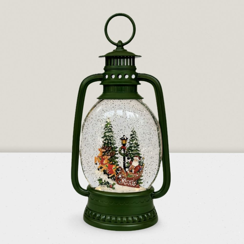 Other Christmas decorations - LED Snow Globe Lantern – Santa’s Sleigh & Reindeer - BLUE STAR B.V.