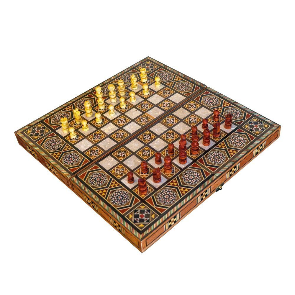 Cadeaux - Ensemble moyen de backgammon et d'échecs Lemon Tree - MAISON ROSHI - LUXURY ENTERTAINMENT CABINETS