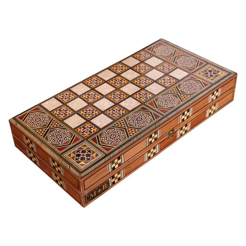 Cadeaux - Grand ensemble de backgammon et d'échecs Lemon Tree - MAISON ROSHI - LUXURY ENTERTAINMENT CABINETS