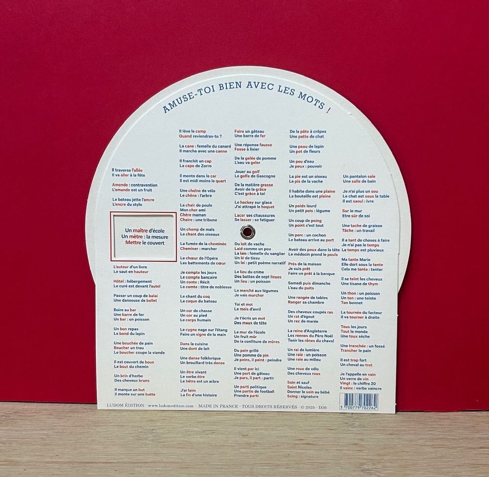 Papeterie - Disque les Homonymes - LUDOM EDITION