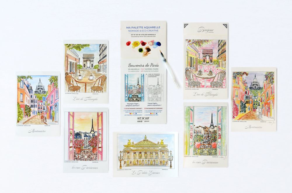 Gifts - Nomad Watercolor Kit - Souvenirs of Paris (all included) | Kit n' Kif - ATELIER MANDALA
