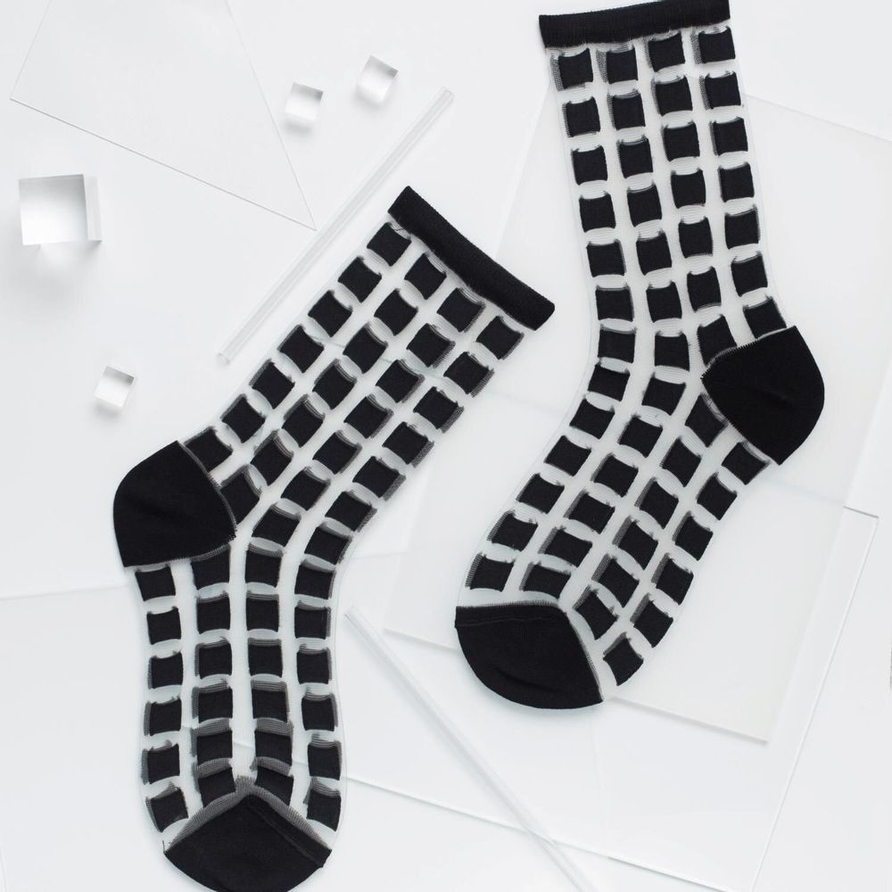 Gifts - Ginza Black 36-38 : architectural transparent socks - ATELIER ST EUSTACHE