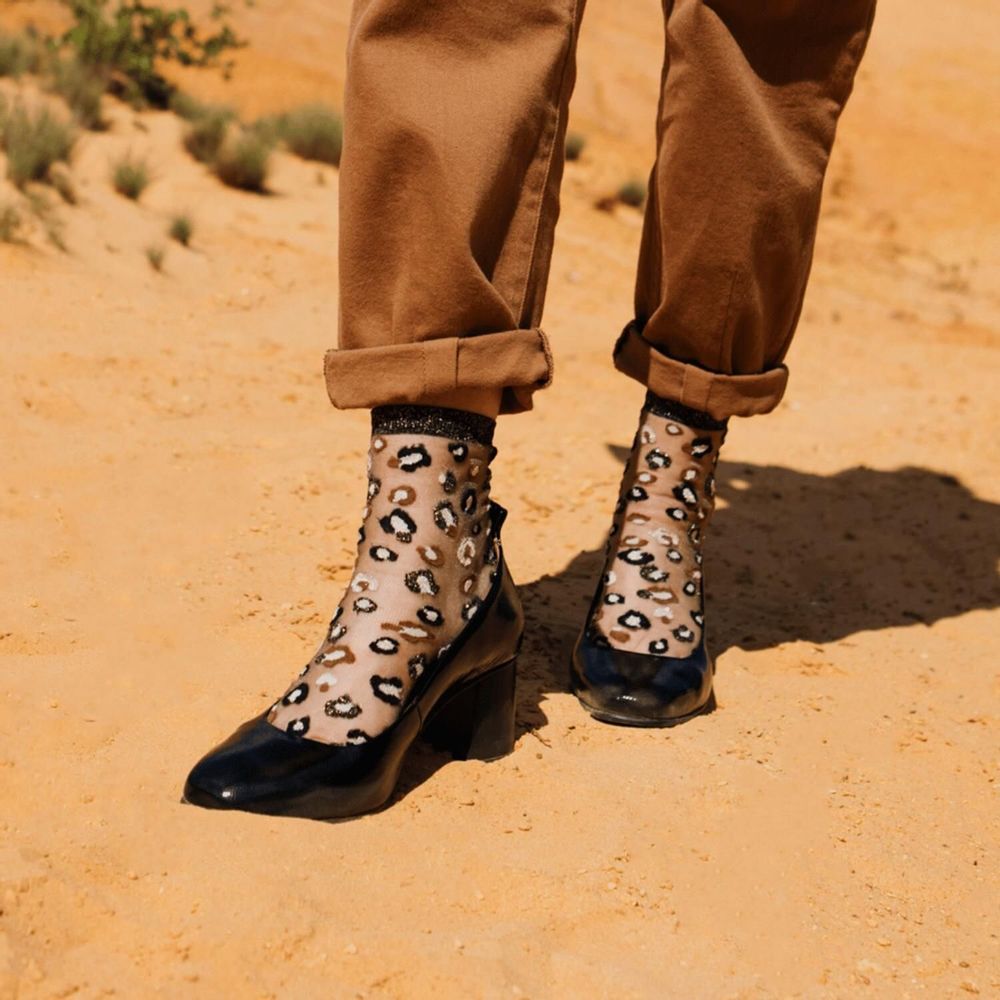 Cadeaux - Horseshoe Bend Gold 36-38 : chaussettes transparentes léopard - ATELIER ST EUSTACHE