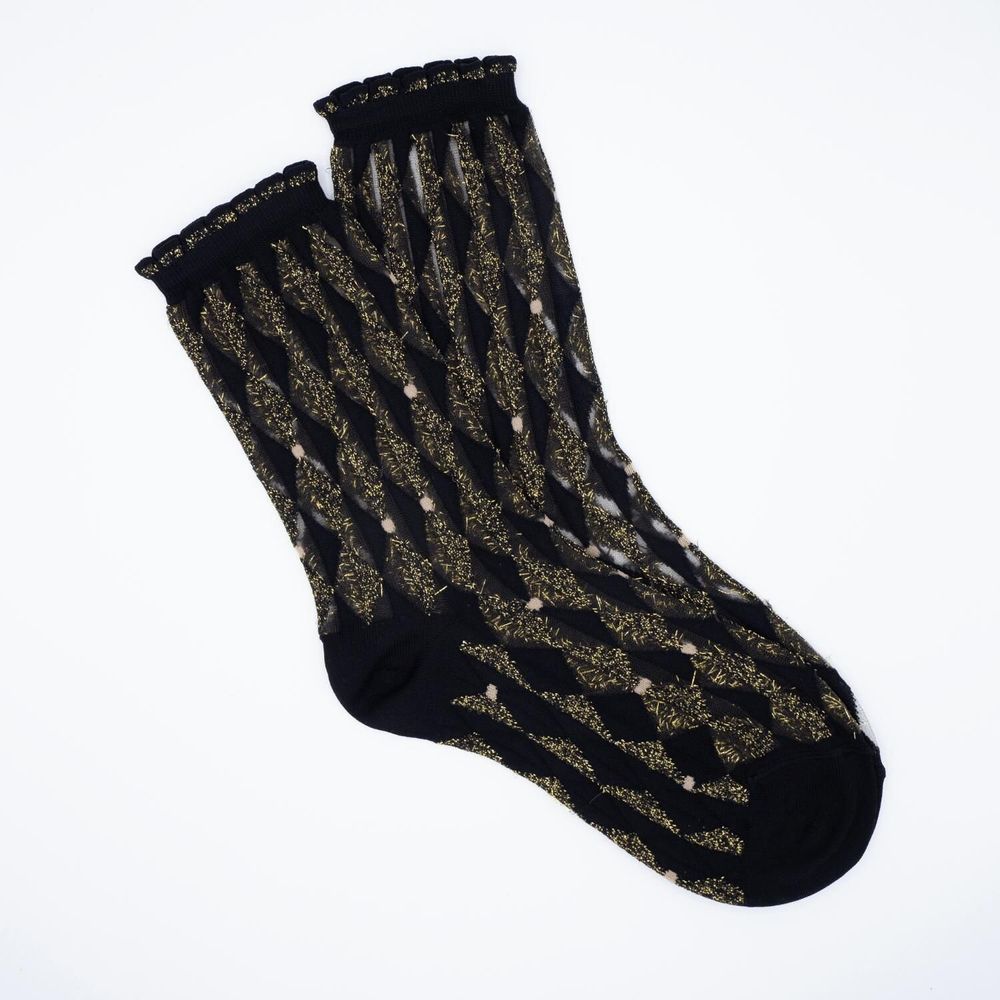 Cadeaux - Arlecchino Dorée 39-41 : chaussettes transparentes fêtes - ATELIER ST EUSTACHE