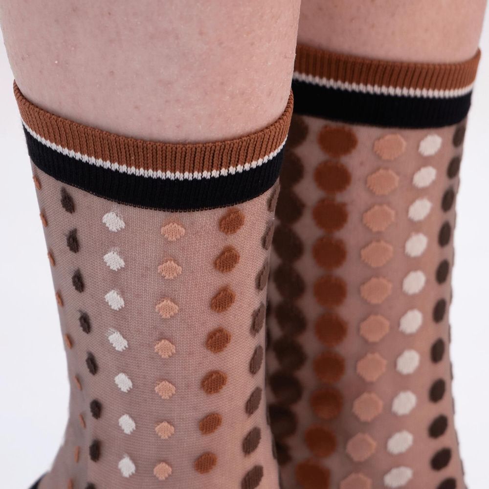 Cadeaux - Vetrata Brune 39-41 : chaussettes transparentes à pois colorés - ATELIER ST EUSTACHE