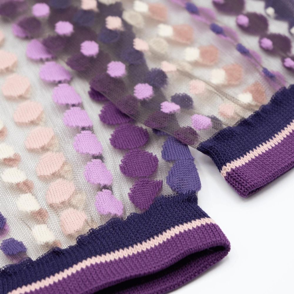 Cadeaux - Vetrata Violette 36-38 : chaussettes transparentes à pois colorés - ATELIER ST EUSTACHE