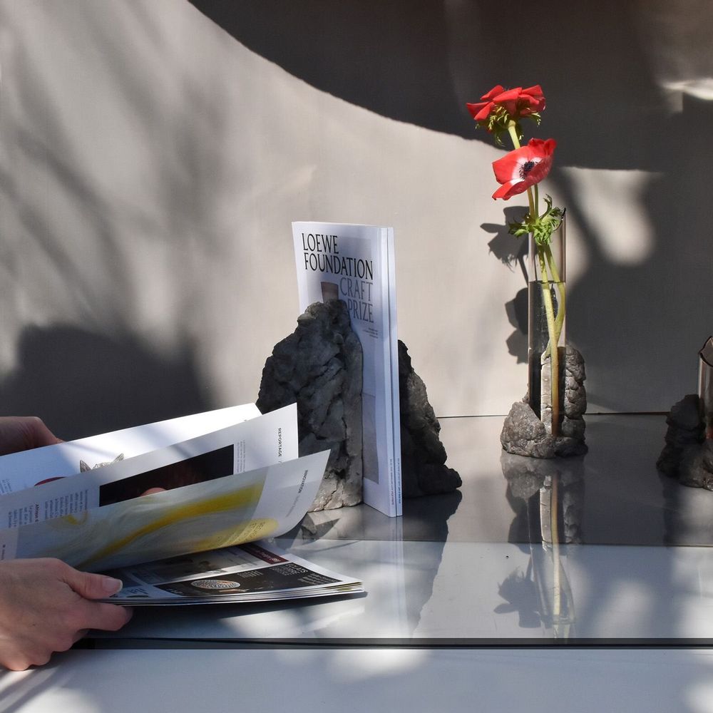 Sculptures, statuettes and miniatures - Catharsis Bookends – Set of Two Stone Sculptures, Ash Black - COKI