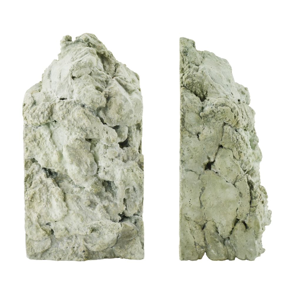 Sculptures, statuettes and miniatures - Catharsis Bookends – Set of Two Stone Sculptures, Sage Green - COKI