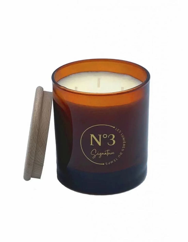 Bougies - Bougie Signature 600 g N°3 Cuir de Violette - LES LUMIERES DU TEMPS