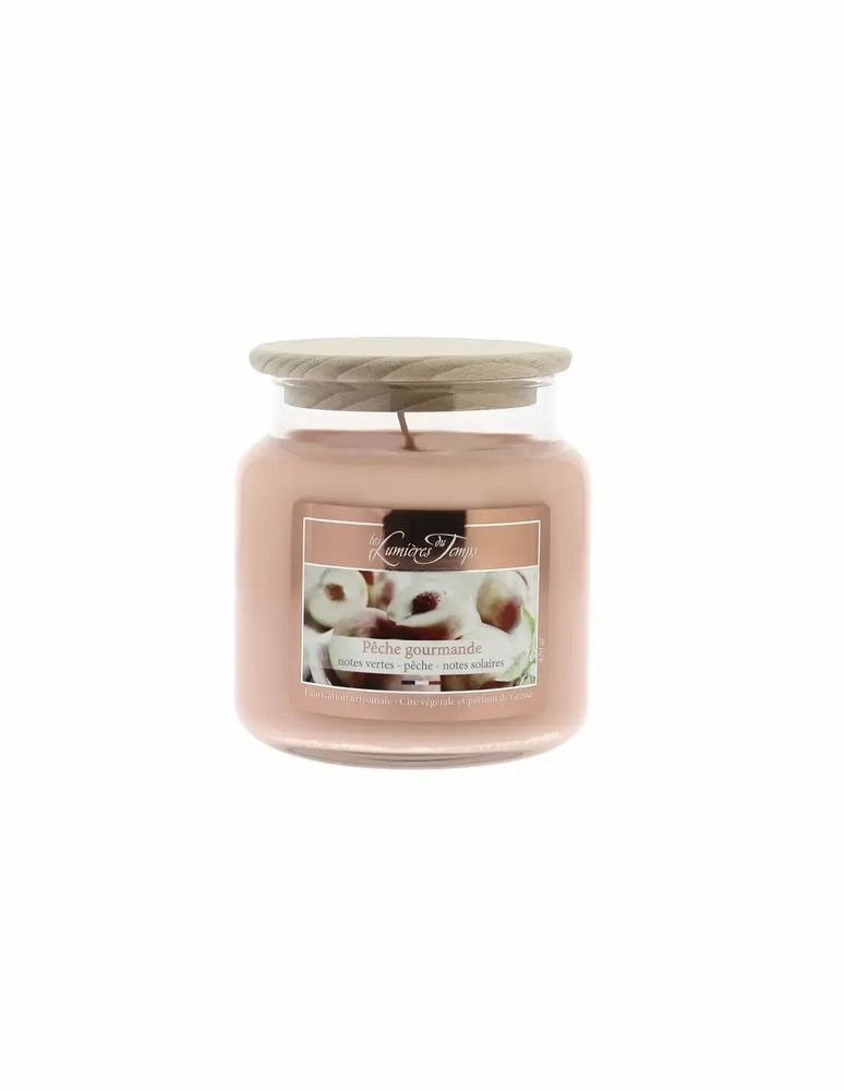 Candles - Colored Wax Candle 430 g Gourmet Peach - LES LUMIERES DU TEMPS