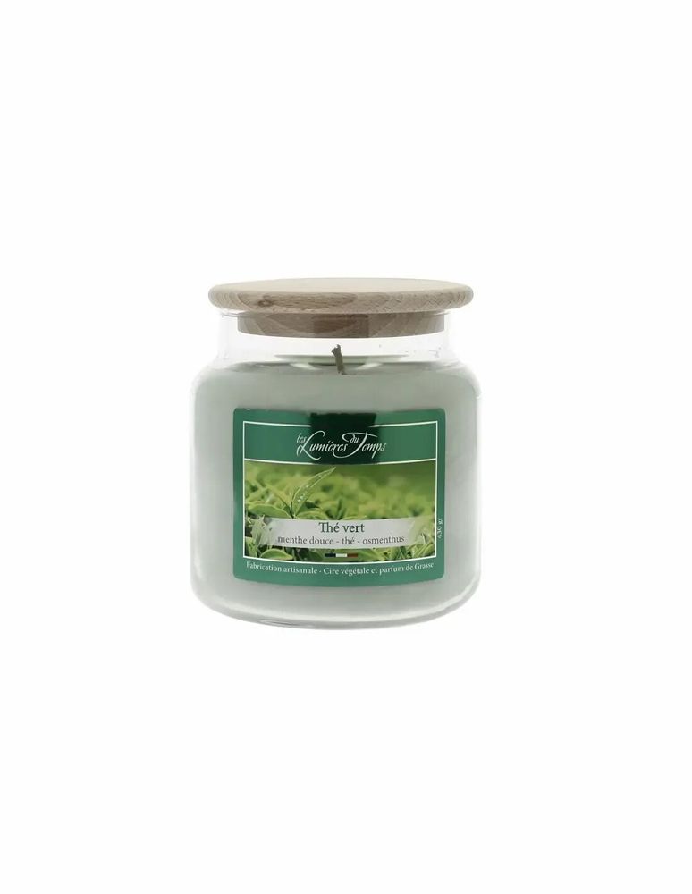 Candles - Colored Wax Candle 430 g Green Tea - LES LUMIERES DU TEMPS