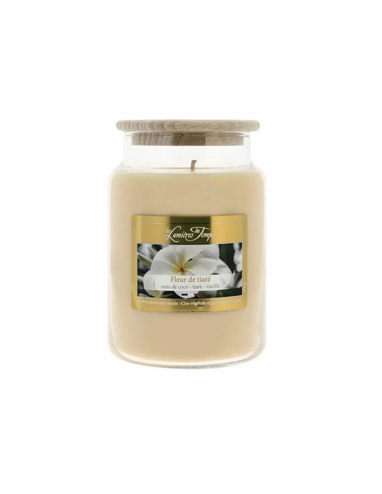 Bougies - Bougie Cire Colorée 670 g Fleur de Tiaré - LES LUMIERES DU TEMPS