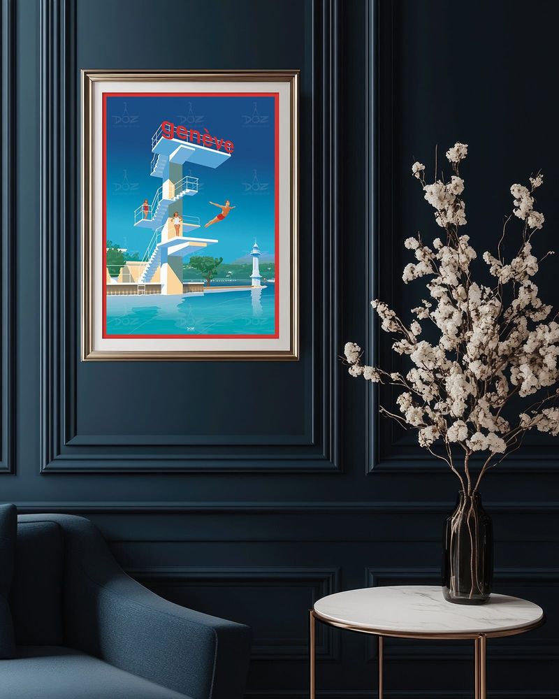 Affiches - Affiche DOZ - La Suisse - Genève - Les Bains des Pâquis - LA MAISON JOSÉPHINE