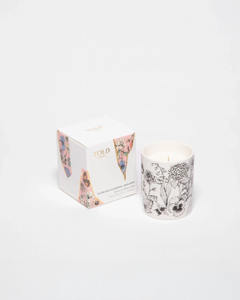 Candles - Glorious Gardens, England Candle, 80g - TOLD LONDON LTD