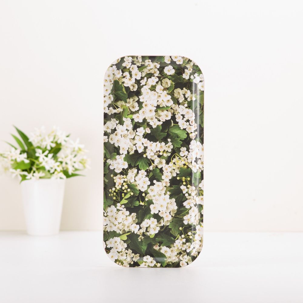 Plateaux - Plateau de service long en bois - Fleurs de printemps 15x32 cm - MONBOPLATO