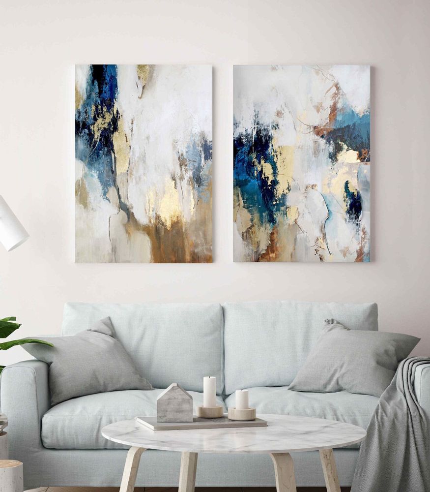 Aménagements pour bureau - « Flow » Série de peintures abstraites texturées faites à la main - MATISS ART STUDIO