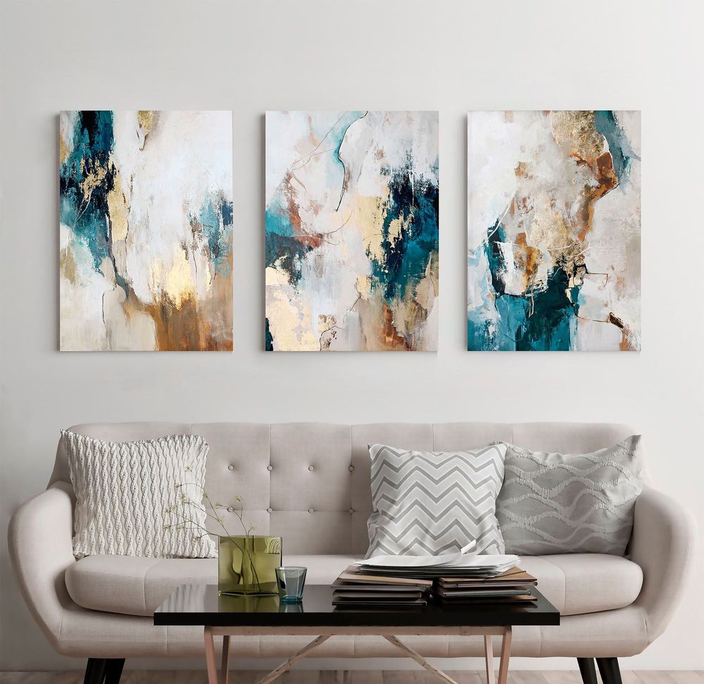Aménagements pour bureau - « Flow » Série de peintures abstraites texturées faites à la main - MATISS ART STUDIO