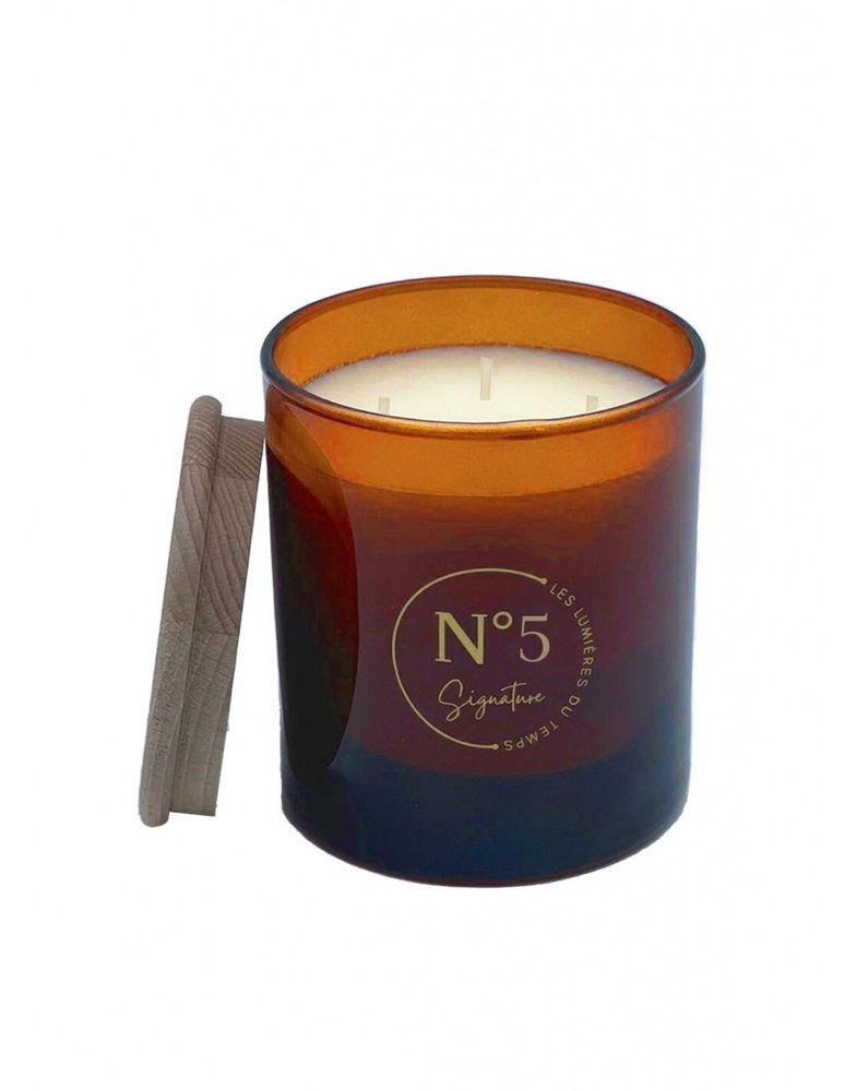 Bougies - Bougie Signature 600 g N°5 Souvenir d'Enfance - LES LUMIERES DU TEMPS