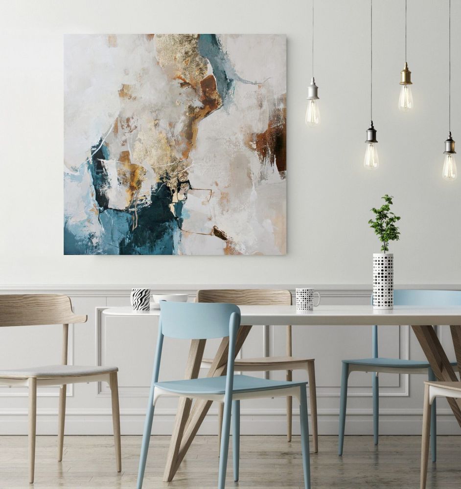 Office design and planning - « Sobriety» Series of handmade textured abstract paintings - MATISS ART STUDIO