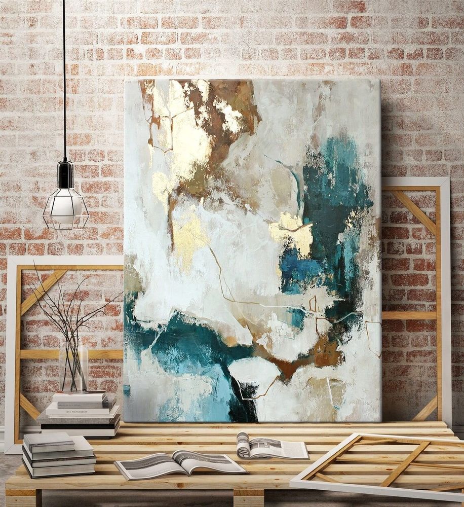 Office design and planning - « Flux » Series of handmade textured abstract paintings - MATISS ART STUDIO