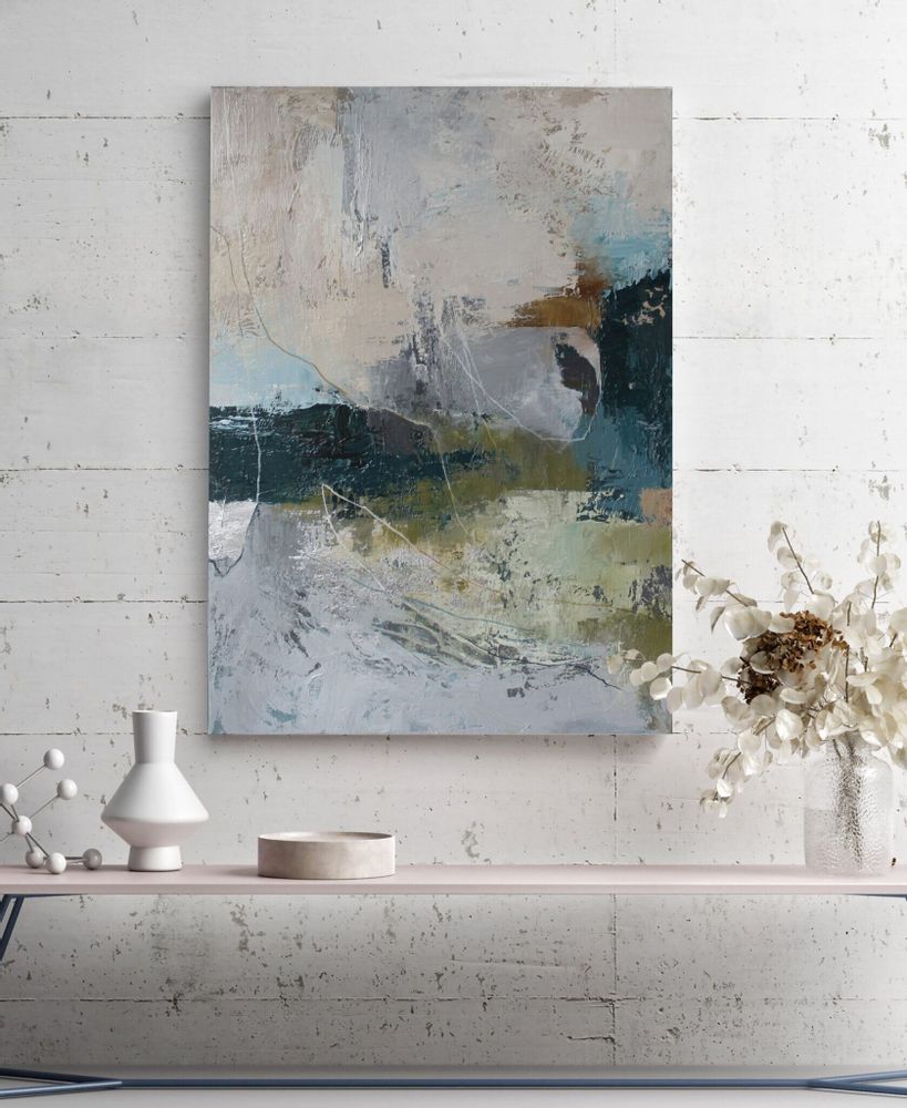 Office design and planning - « Fall » Series of handmade textured abstract paintings - MATISS ART STUDIO