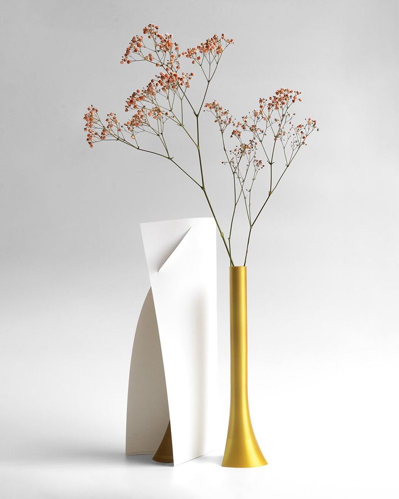 Vases - Vase imprimé en 3D - Zefiro - doré, vert, sable - EGOUNDESIGN