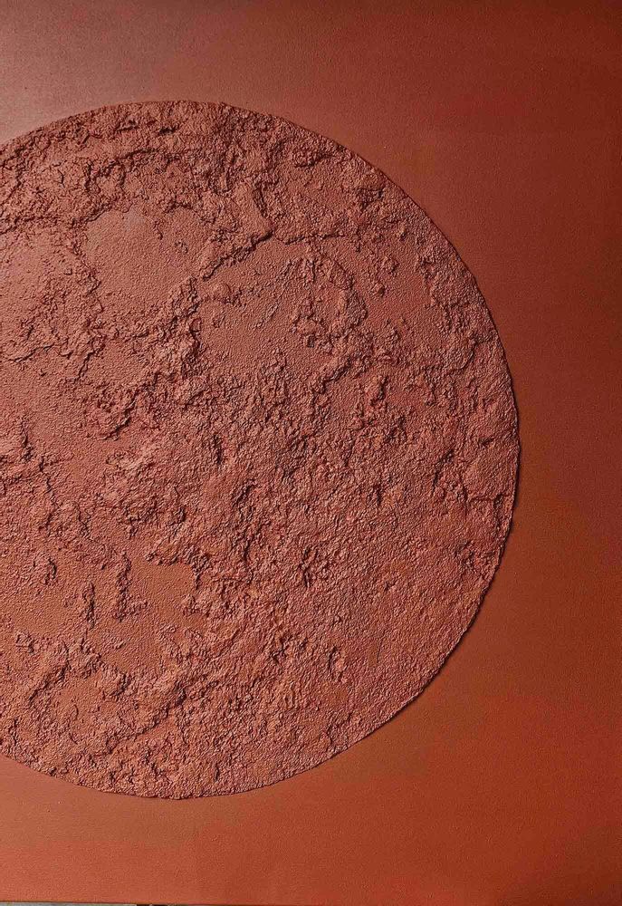 Office design and planning - « Moon » Series of handmade textured abstract paintings - MATISS ART STUDIO