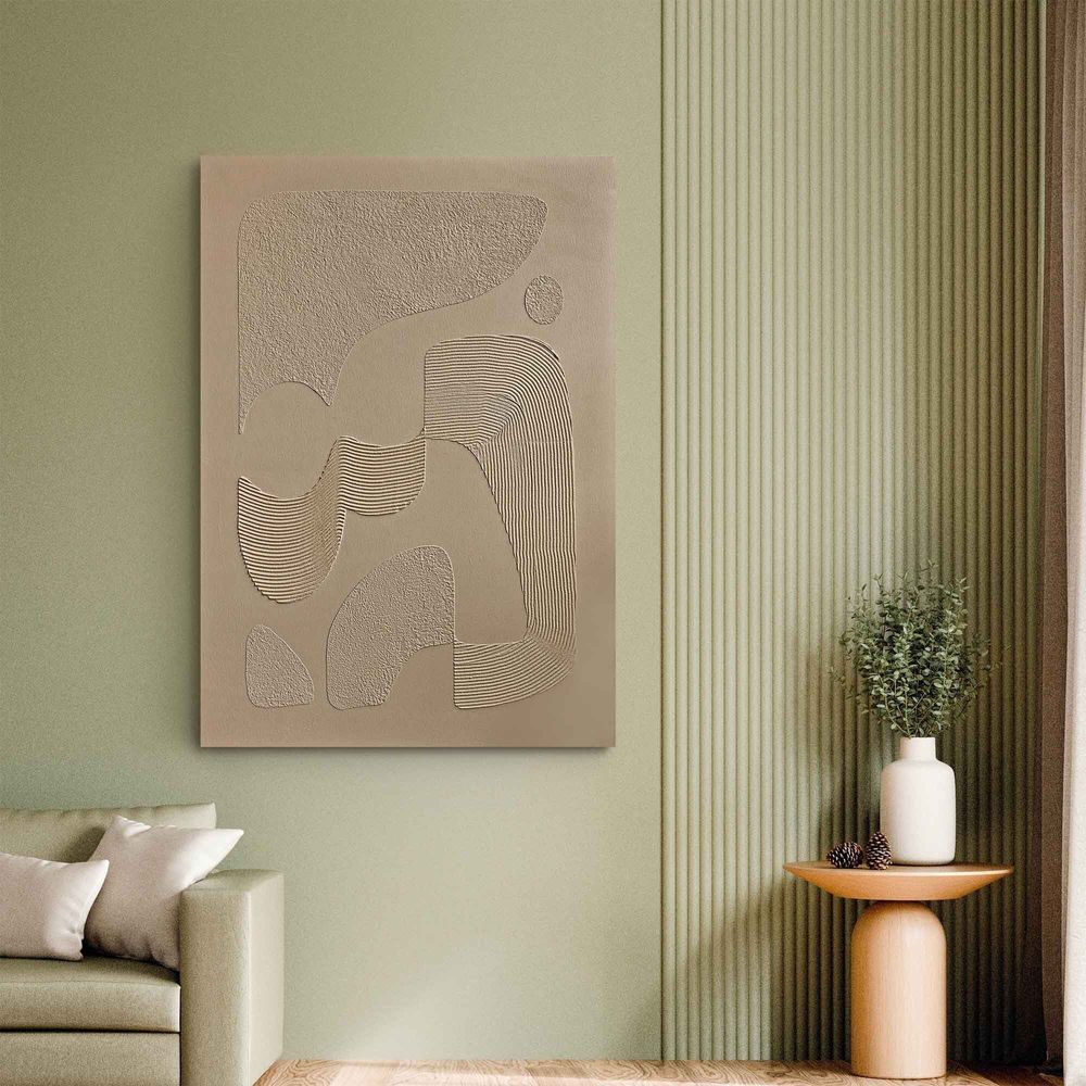 Office design and planning - « Bay » Series of handmade textured abstract paintings - MATISS ART STUDIO