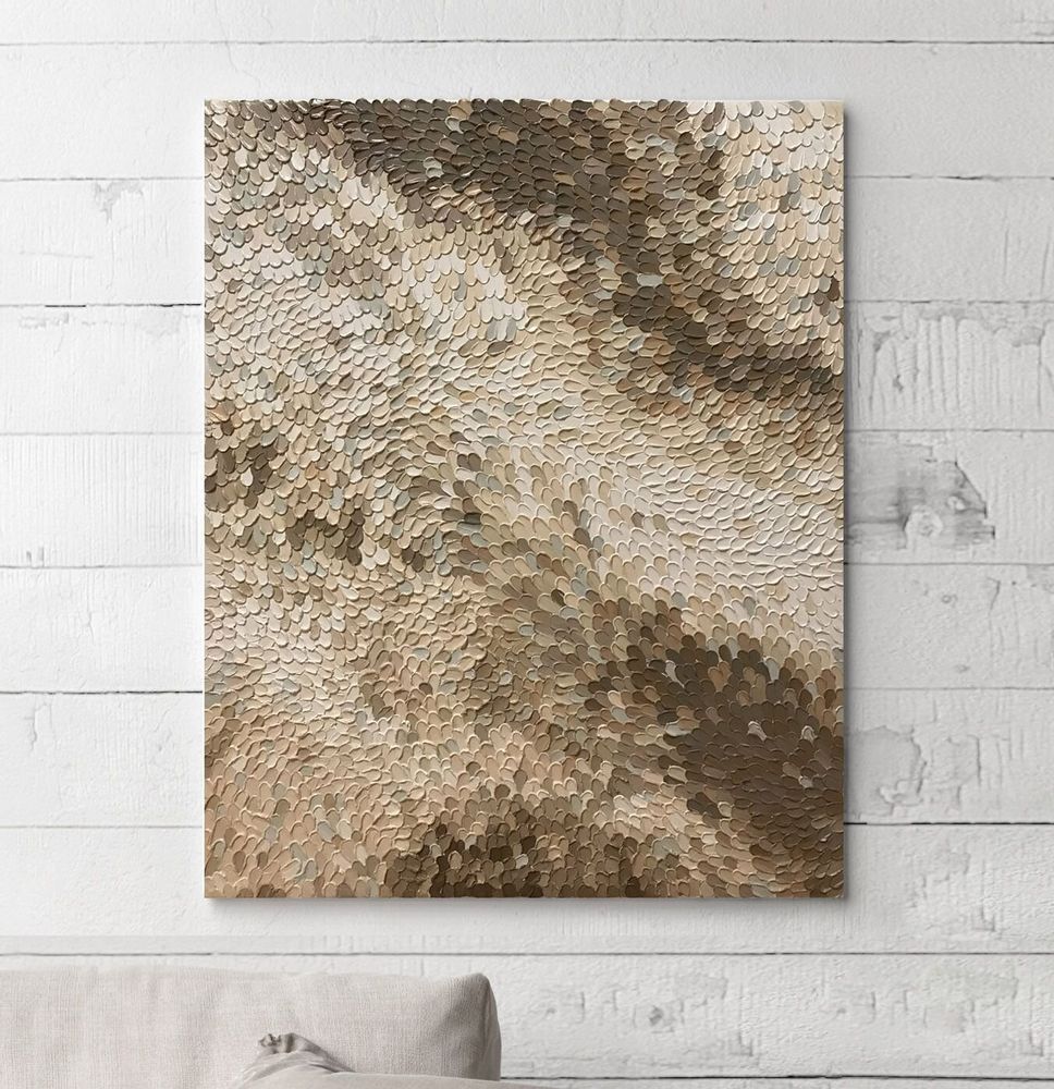 Office design and planning - « Fluency » Series of handmade textured abstract paintings - MATISS ART STUDIO