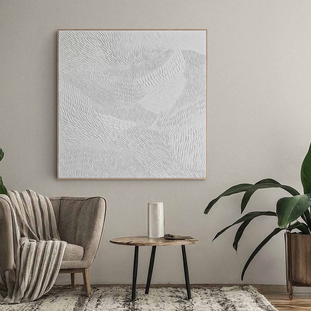 Office design and planning - « Fluency » Series of handmade textured abstract paintings - MATISS ART STUDIO