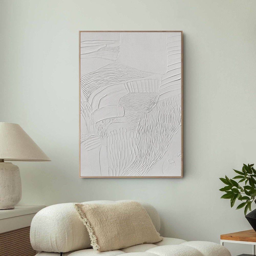 Office design and planning - « Fluency » Series of handmade textured abstract paintings - MATISS ART STUDIO