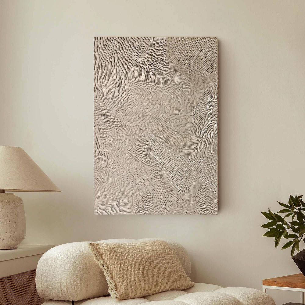 Office design and planning - « Fluency » Series of handmade textured abstract paintings - MATISS ART STUDIO