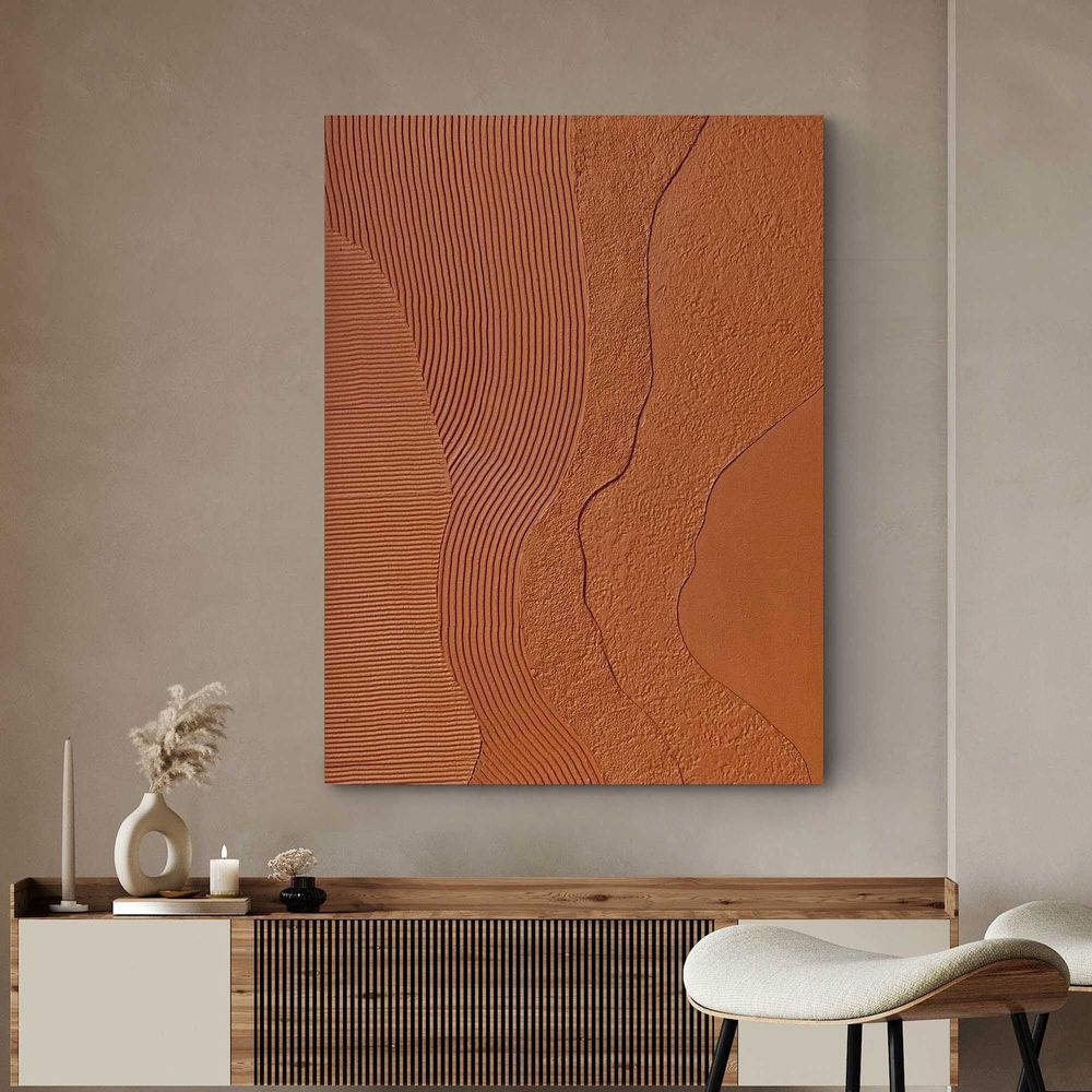 Office design and planning - “Nile” Series of handmade textured abstract paintings - MATISS ART STUDIO
