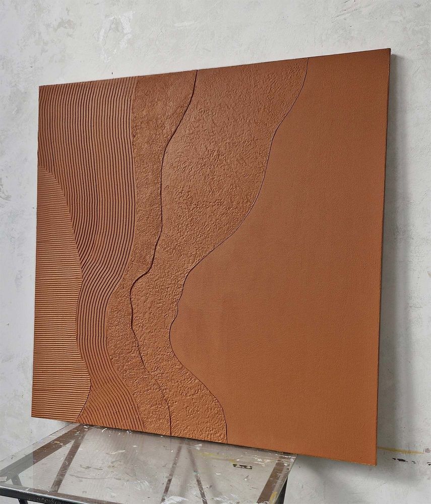Office design and planning - “Nile” Series of handmade textured abstract paintings - MATISS ART STUDIO