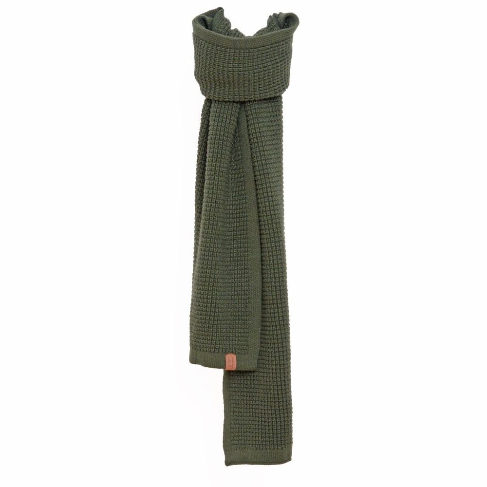 Scarves - JULES khaki knitted scarf - MONSIEUR CHARLI
