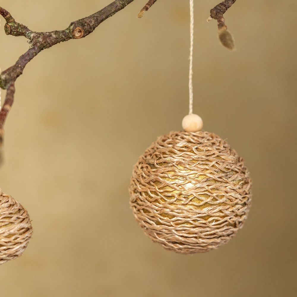 Autres décorations de Noël - Boule de Noël en abaca torsadé - KINTA