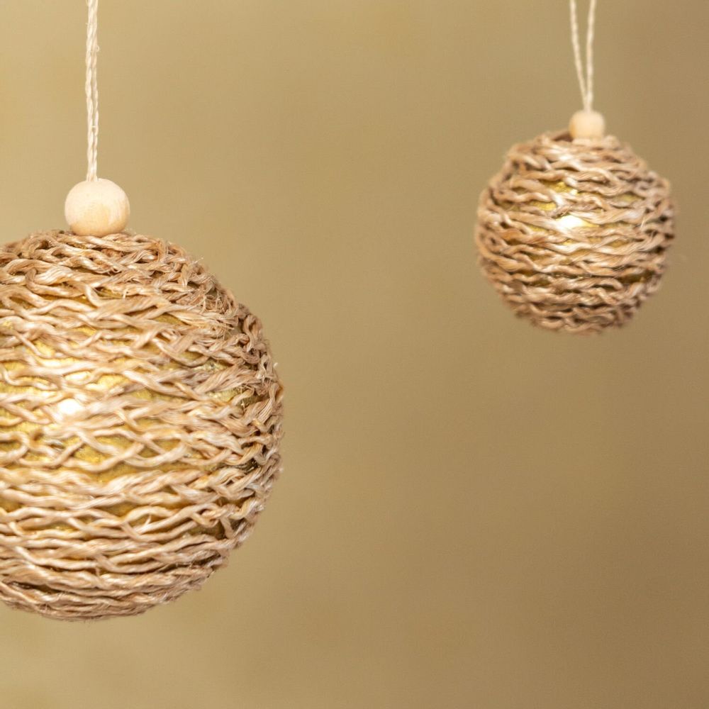 Autres décorations de Noël - Boule de Noël en abaca torsadé - KINTA