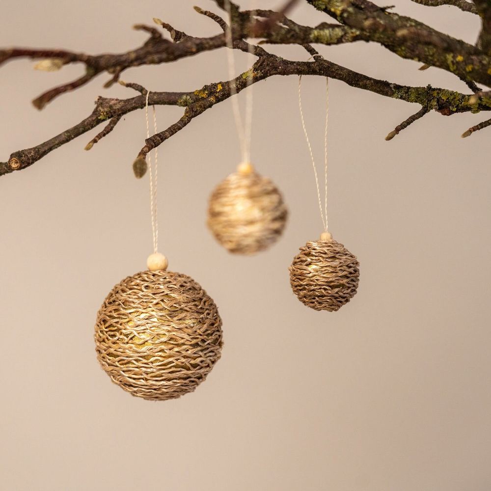 Autres décorations de Noël - Boule de Noël en abaca torsadé - KINTA
